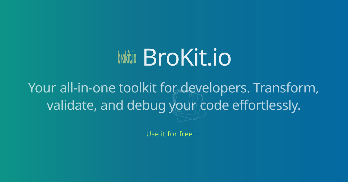 Free Online Developer Tools | BroKit
